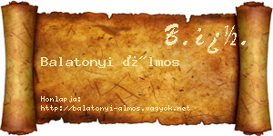Balatonyi Álmos névjegykártya